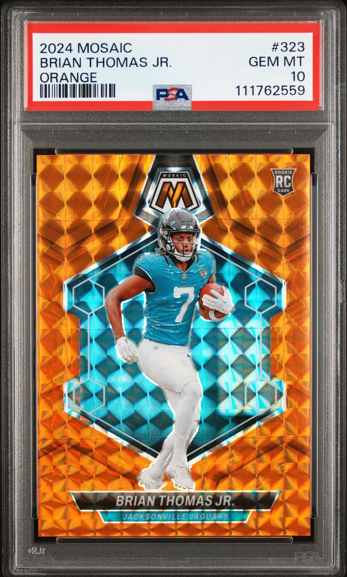 2024 Panini Mosaic Brian Thomas Jr. #323 (Orange) Gem Mt 10 front