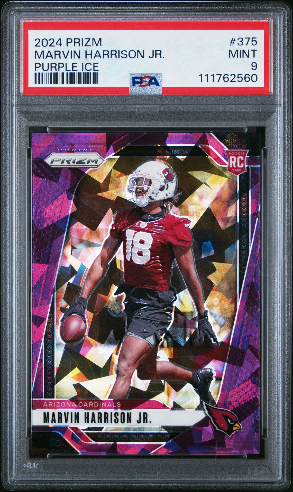 2024 Panini Prizm Marvin Harrison Jr. #375 (Purple Ice) Mint 9 front