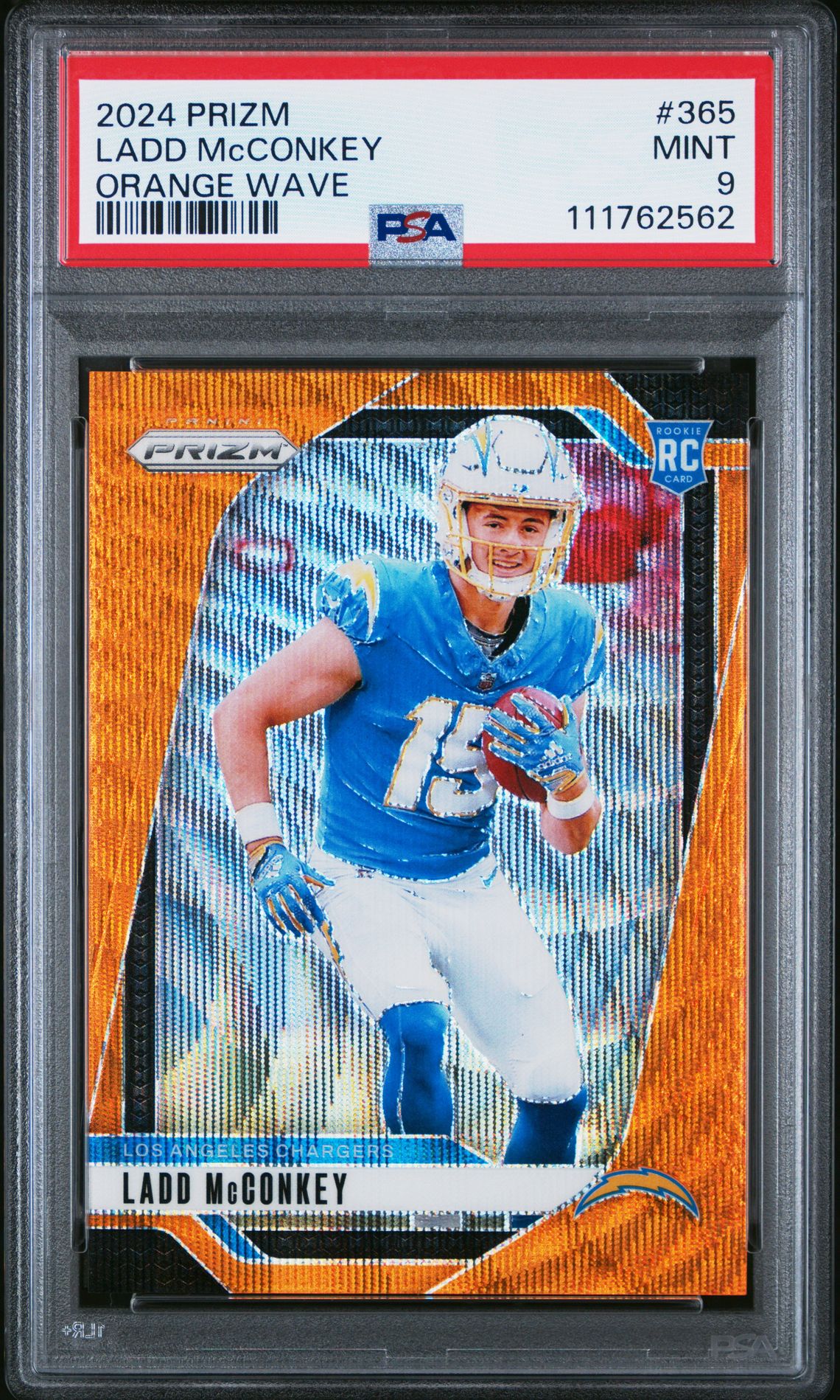 2024 Panini Prizm Ladd Mcconkey #365 (Orange Wave) Mint 9 front