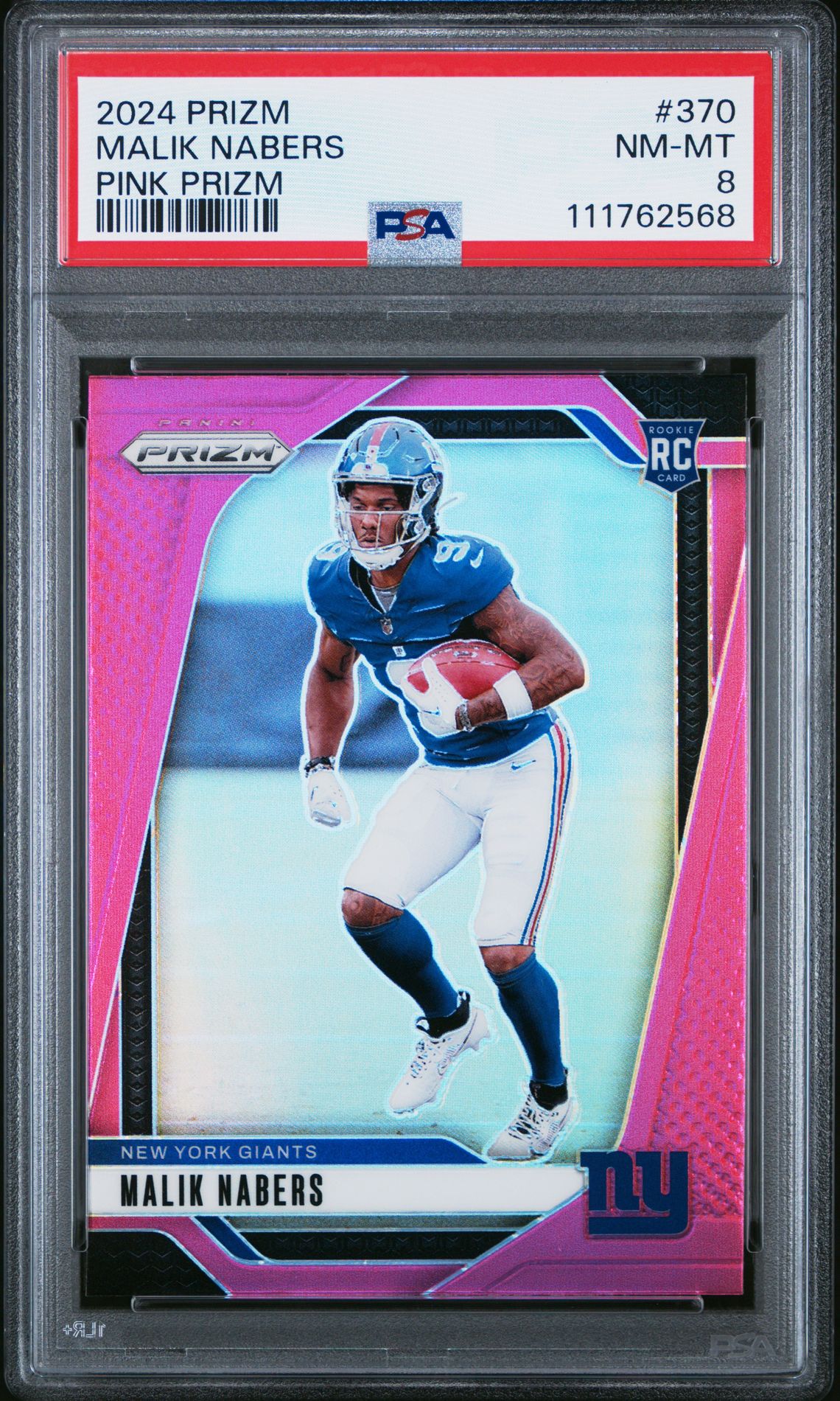 2024 Panini Prizm Malik Nabers #370 (Pink Prizm) Nm-Mt 8 front