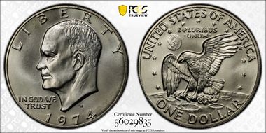 1974-S $1 Silver MS65