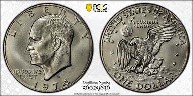 1974-S $1 Silver MS66