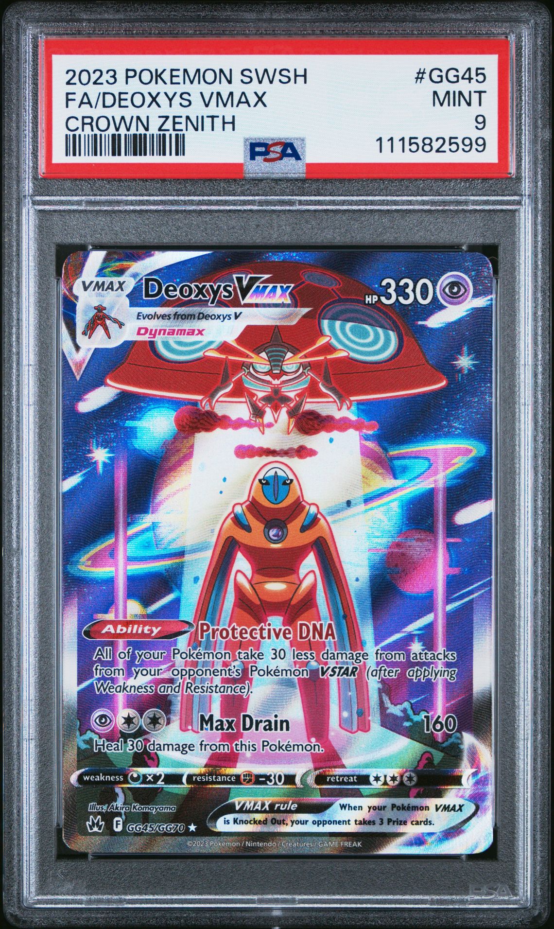 2023 Pokemon Sword And Shield Crown Zenith Fa/Deoxys Vmax #Gg45 (Crown Zenith) Mint 9 front