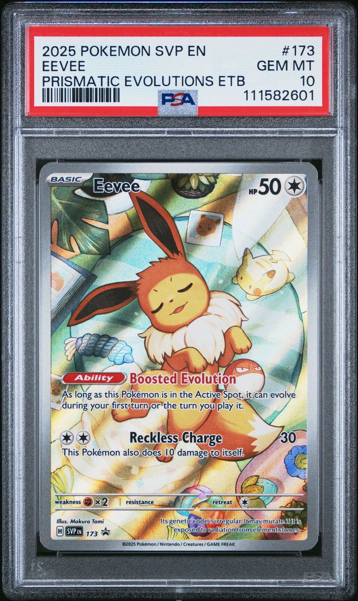 2025 Pokemon Svp En-Sv Black Star Promo Eevee #173 (Prismatic Evolutions Etb) Gem Mt 10 front