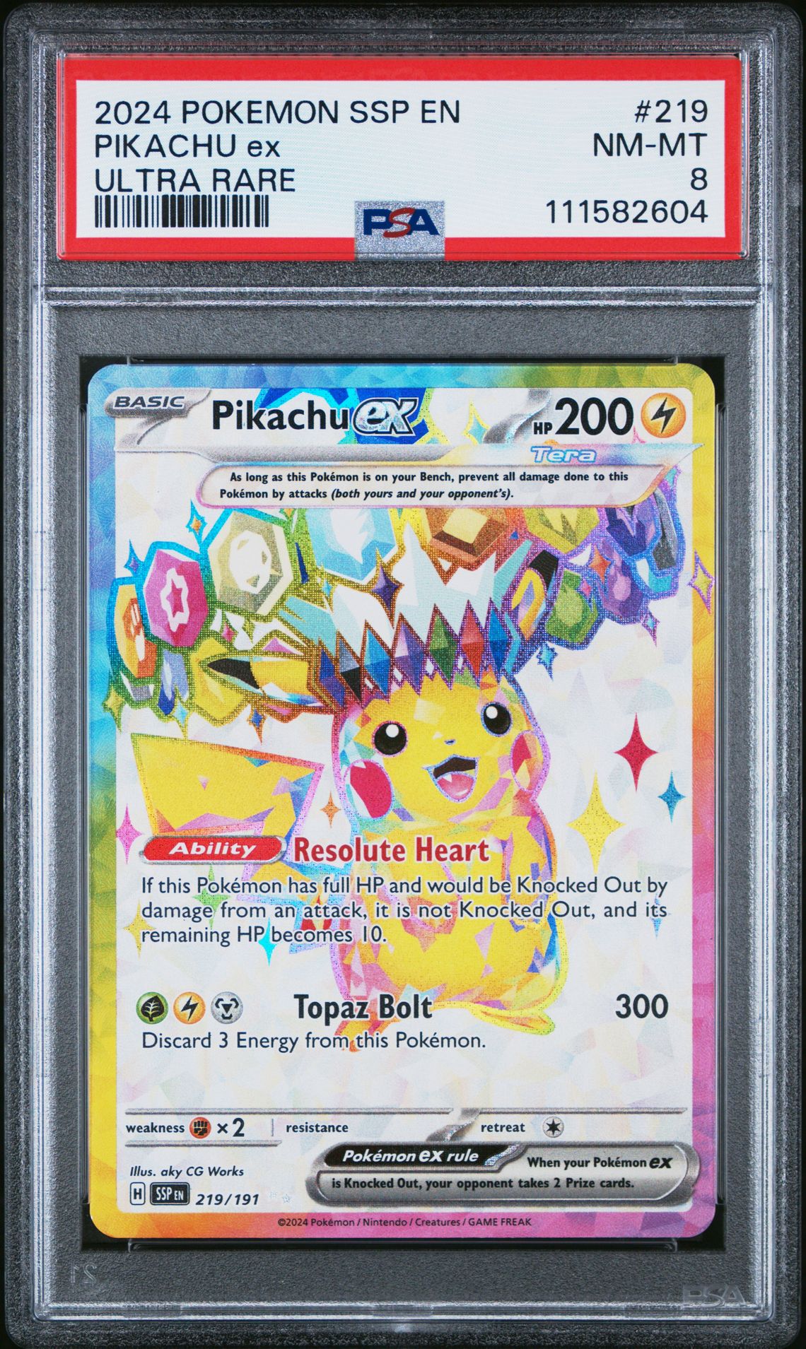 2024 Pokemon Ssp En-Surging Sparks Pikachu Ex #219 (Ultra Rare) Nm-Mt 8 front