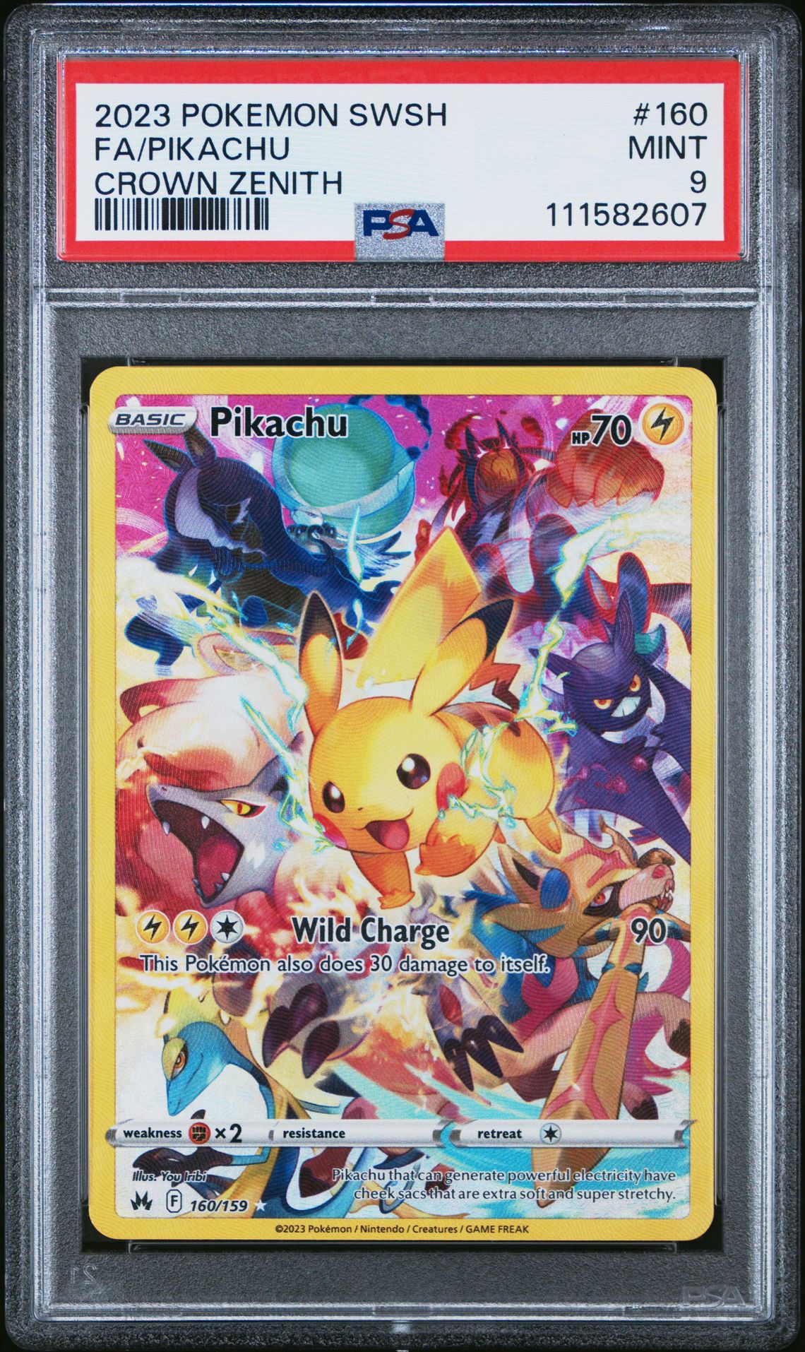 2023 Pokemon Sword And Shield Crown Zenith Fa/Pikachu #160 (Crown Zenith) Mint 9 front