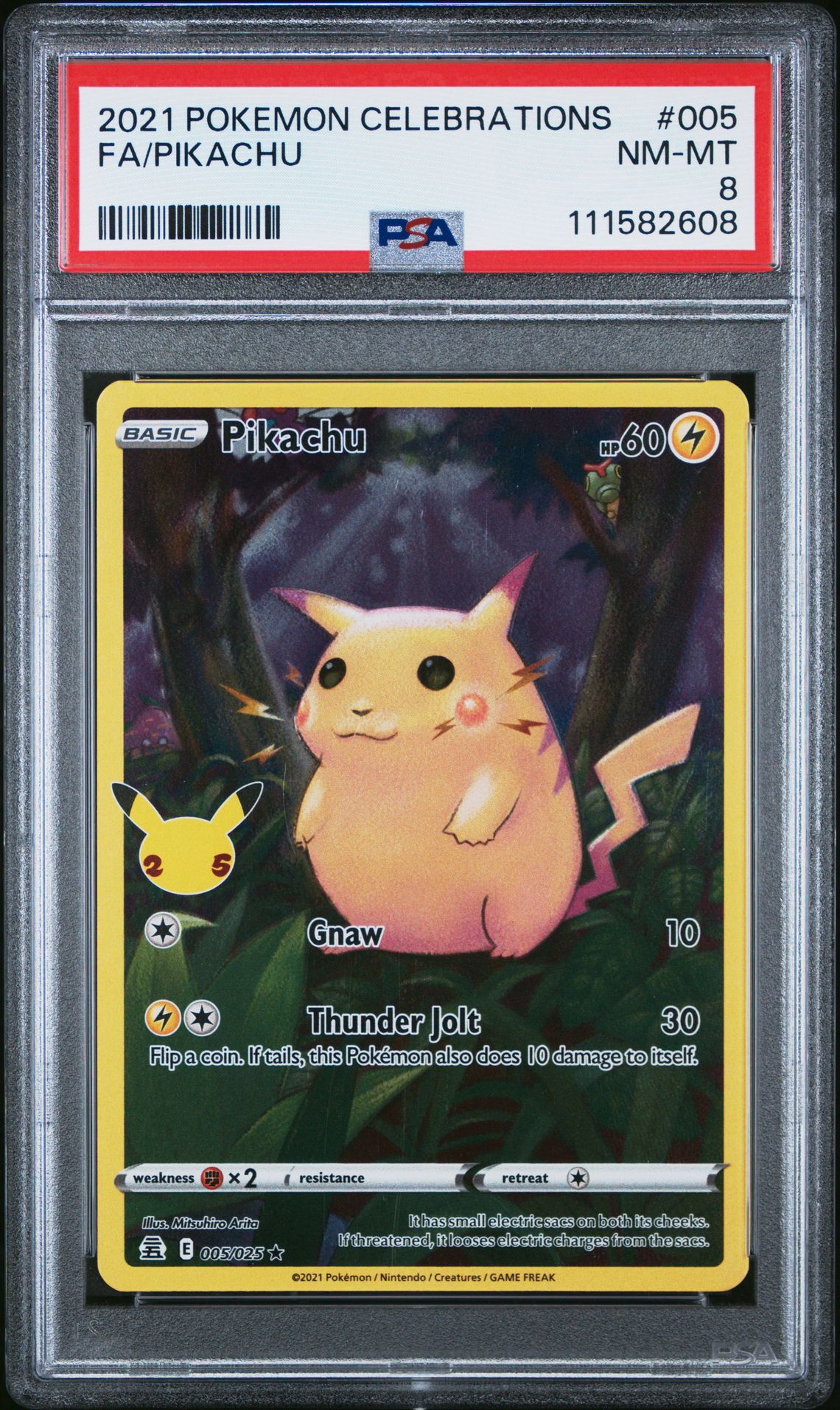 2021 Pokemon Celebrations Fa/Pikachu #005 Nm-Mt 8 front
