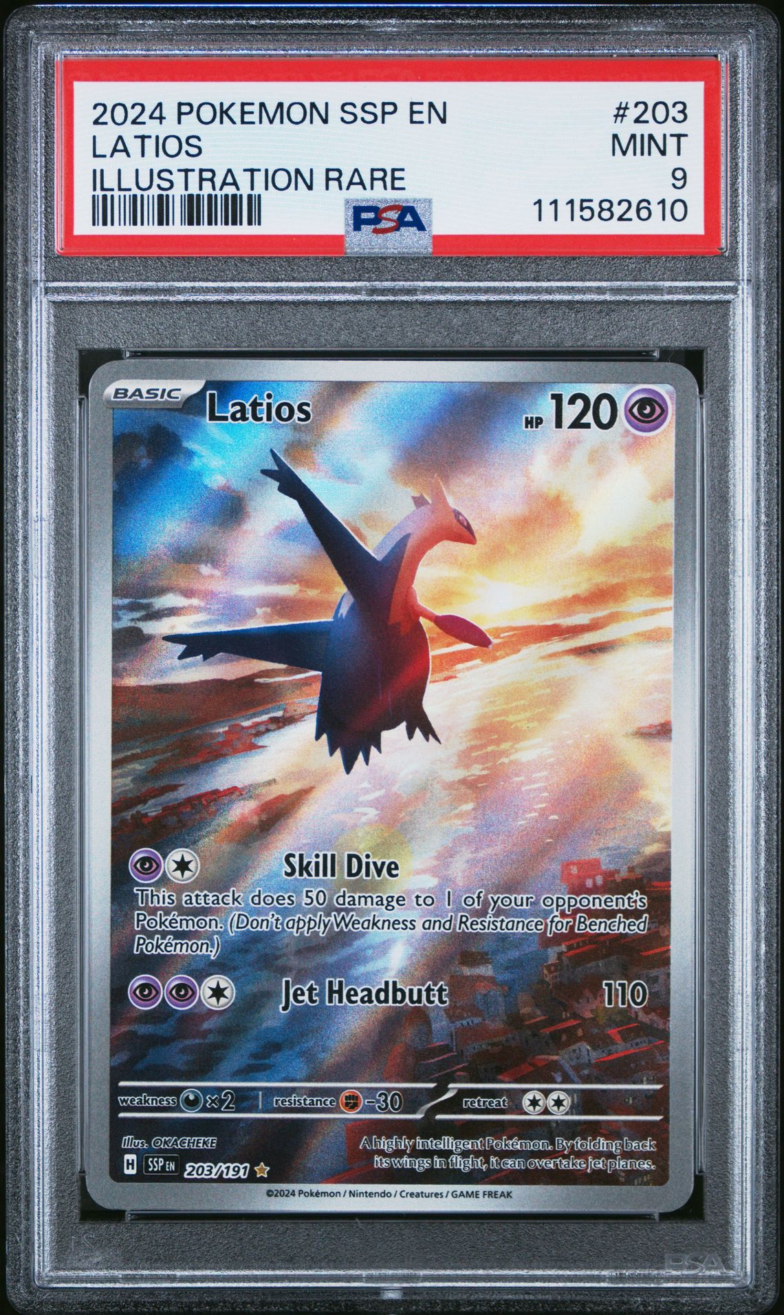 2024 Pokemon Ssp En-Surging Sparks Latios #203 (Illustration Rare) Mint 9 front