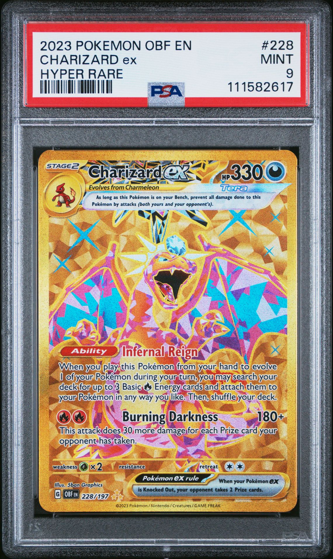 2023 Pokemon Obf En-Obsidian Flames Charizard Ex #228 (Hyper Rare) Mint 9 front