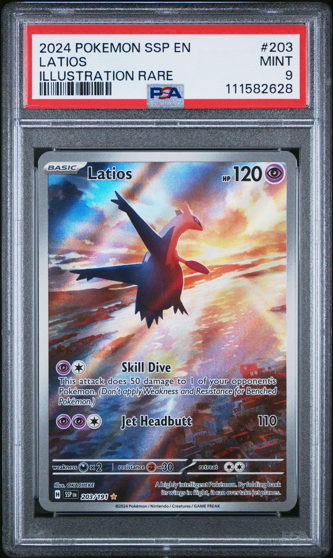 2024 Pokemon Ssp En-Surging Sparks Latios #203 (Illustration Rare) Mint 9 front