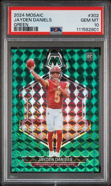 2024 Panini Mosaic Jayden Daniels #302 (Green) Gem Mt 10 front