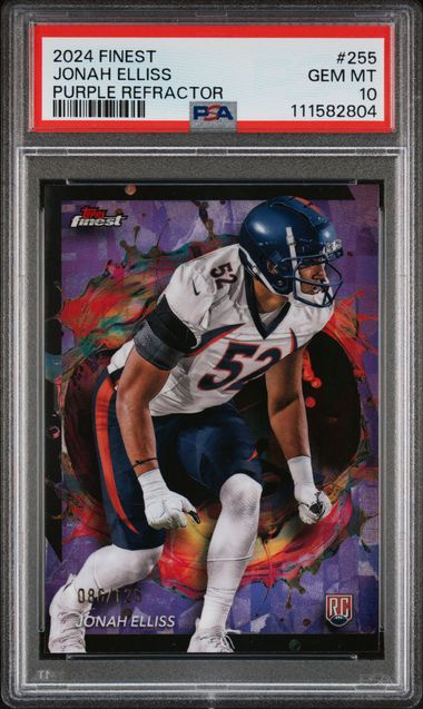 2024 Topps Finest Jonah Elliss #255 (Purple Refractor) Gem Mt 10 front