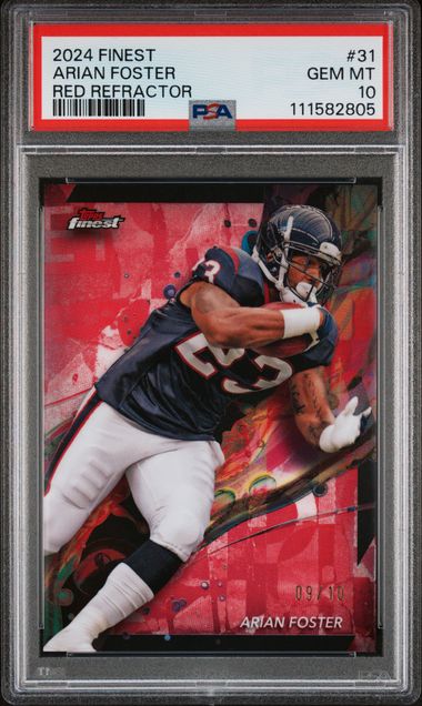 2024 Topps Finest Arian Foster #31 (Red Refractor) Gem Mt 10 front