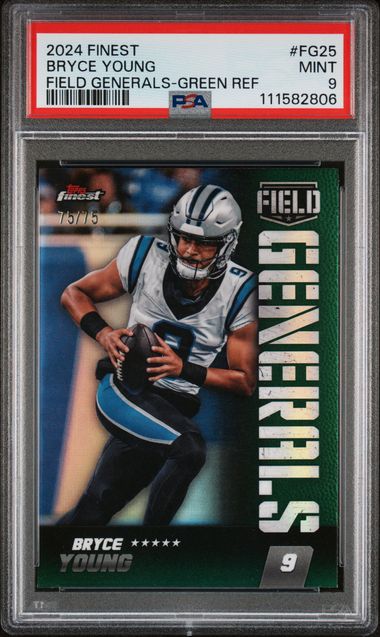 2024 Topps Finest Field Generals Bryce Young #Fg25 (Field Generals-Green Ref) Mint 9 front