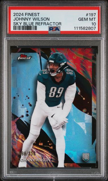 2024 Topps Finest Johnny Wilson #197 (Sky Blue Refractor) Gem Mt 10 front