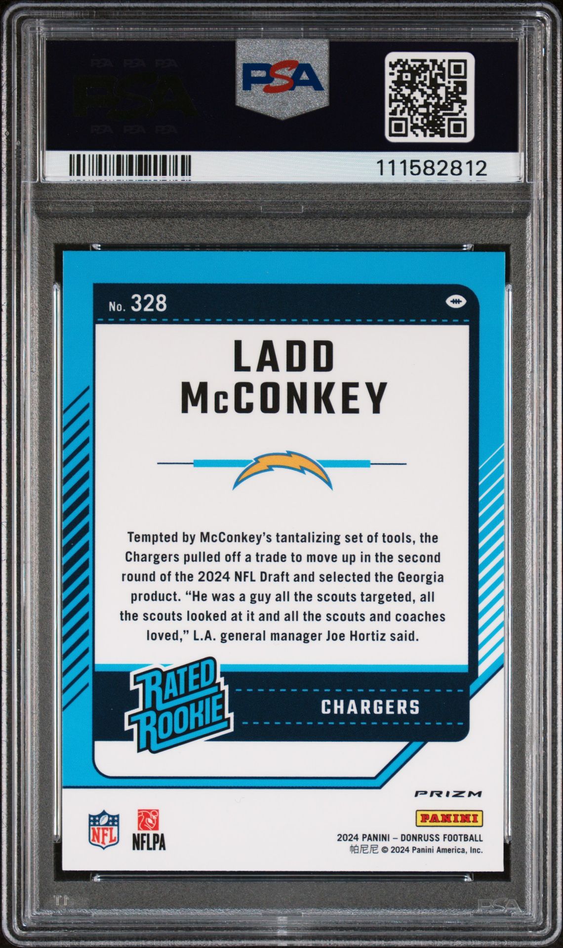 2024 Panini Donruss Ladd Mcconkey #328 (Optic Preview-Red Wave) Mint 9 back