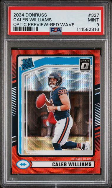 2024 Panini Donruss Caleb Williams #327 (Optic Preview-Red Wave) Mint 9 front
