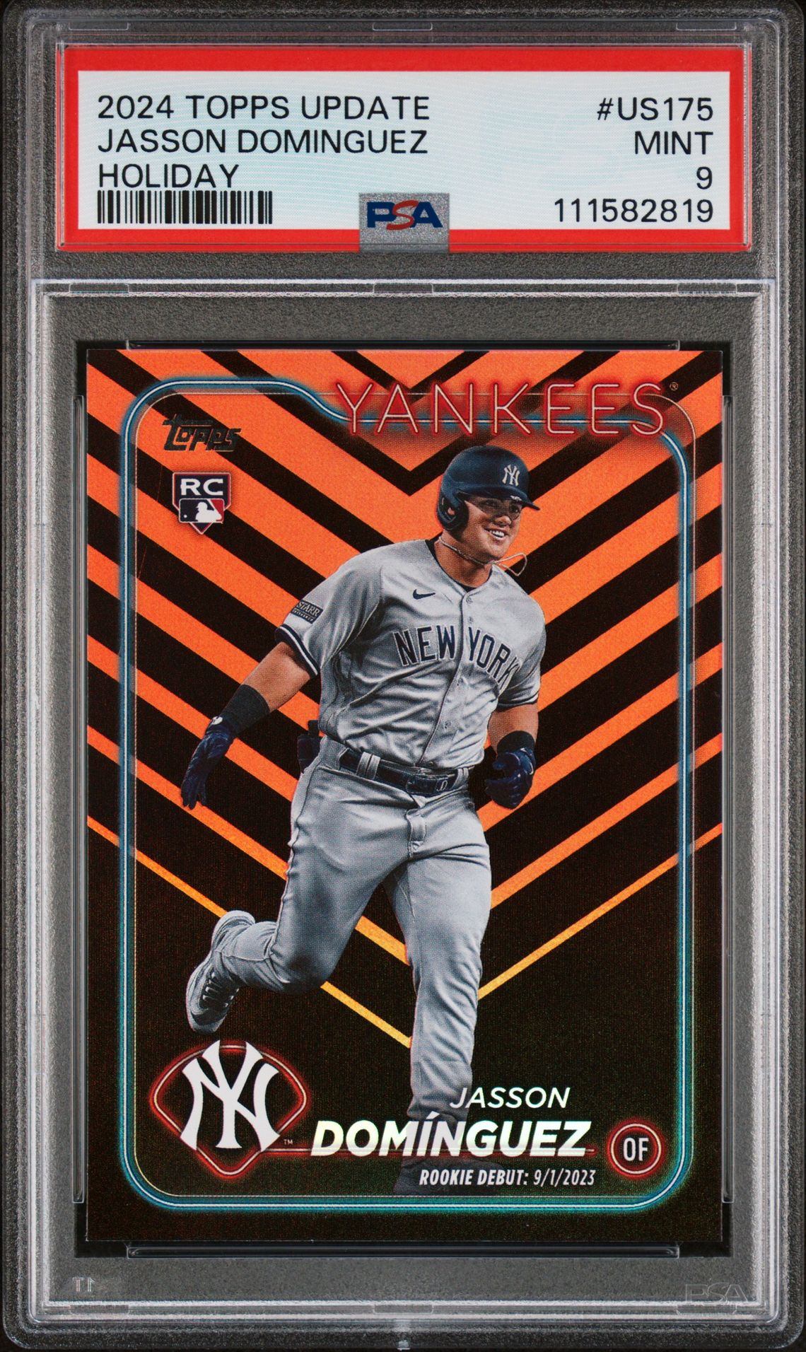 2024 Topps Update Jasson Dominguez #Us175 (Holiday) Mint 9 front