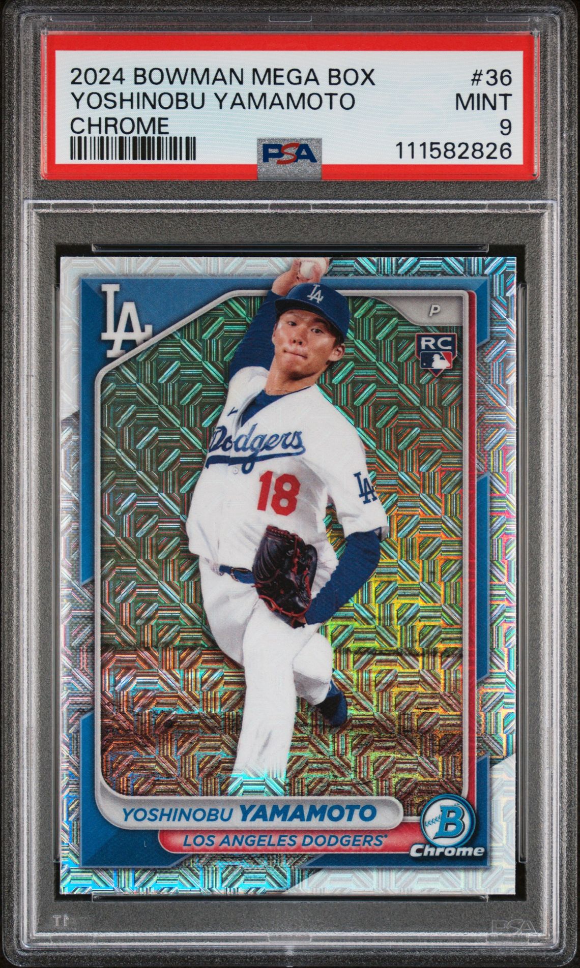 2024 Bowman Mega Box Chrome Yoshinobu Yamamoto #36 Mint 9 front