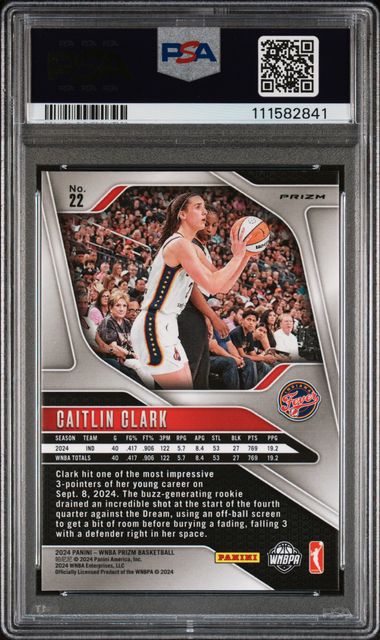 2024 Panini Prizm Wnba Caitlin Clark #22 (Ice) Mint 9 back