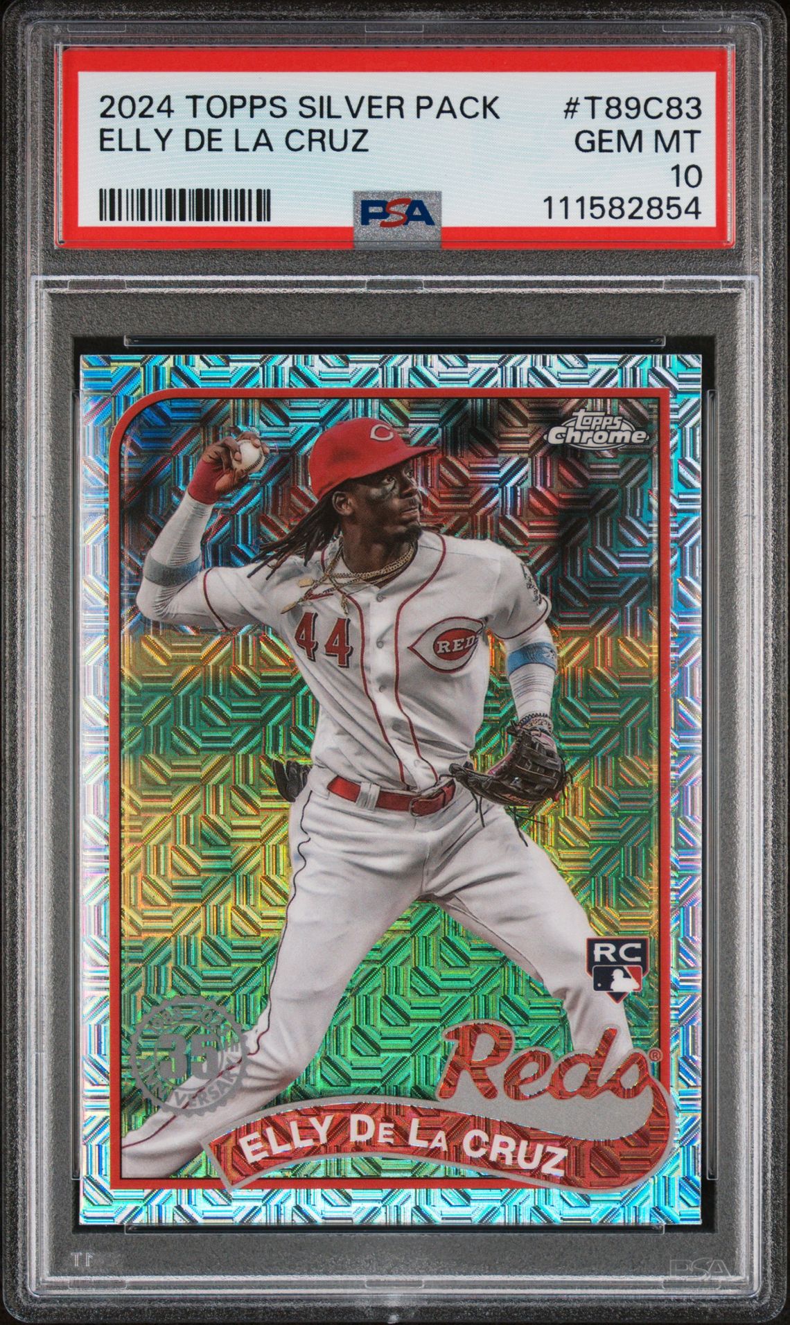 2024 Topps Silver Pack 1989 Chrome Promo Elly De La Cruz #T89C83 Gem Mt 10 front