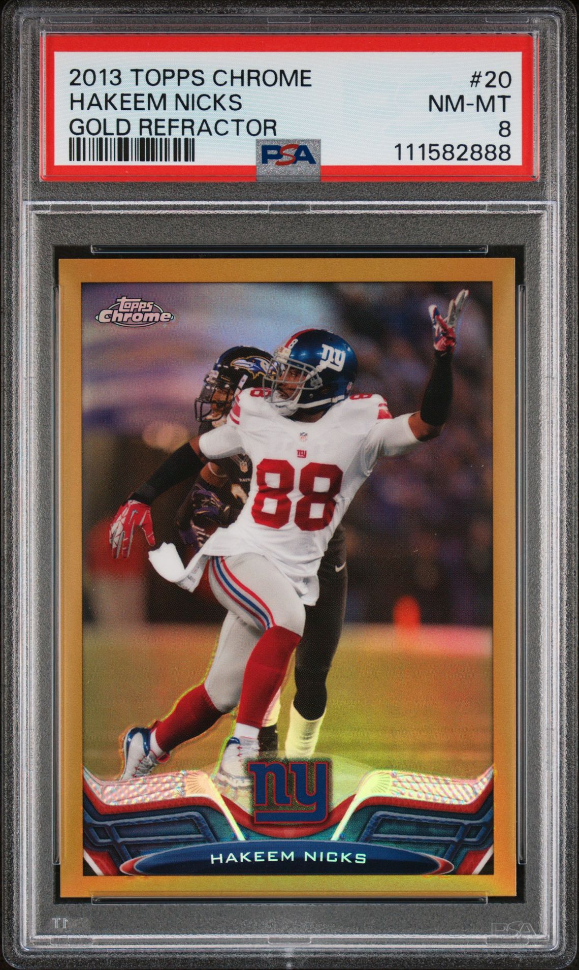 2013 Topps Chrome Hakeem Nicks #20 (Gold Refractor) Nm-Mt 8 front