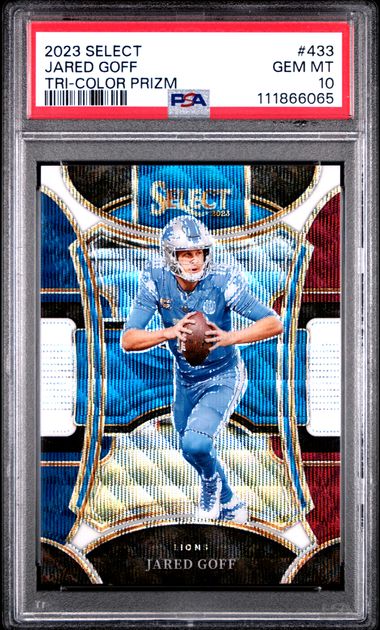 2023 Panini Select Jared Goff #433 (Tri-Color Prizm) Gem Mt 10 front