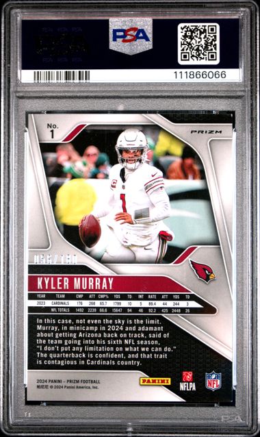 2024 Panini Prizm Kyler Murray #1 (Hyper Prizm) Mint 9 back
