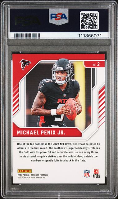 2024 Panini Donruss The Elite Series Rookies Michael Penix Jr. #2 Gem Mt 10 back
