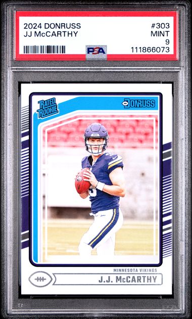 2024 Panini Donruss Jj Mccarthy #303 Mint 9 front