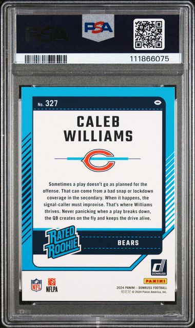 2024 Panini Donruss Caleb Williams #327 Mint 9 back