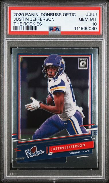 2020 Panini Donruss Optic The Rookies Justin Jefferson #Juj (The Rookies) Gem Mt 10 front