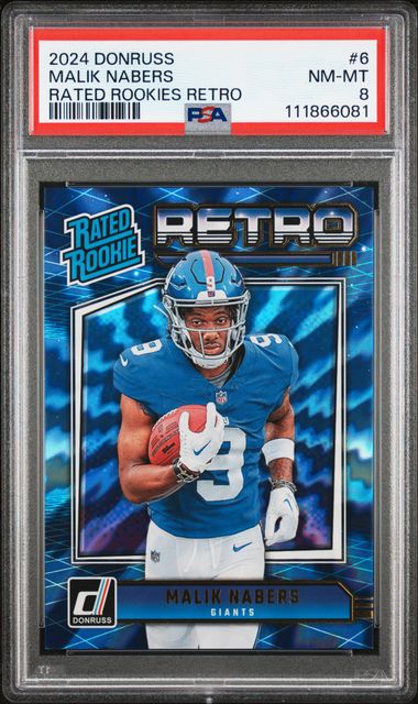 2024 Panini Donruss Rated Rookies Retro Malik Nabers #6 Nm-Mt 8 front