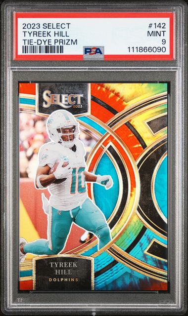 2023 Panini Select Tyreek Hill #142 (Tie-Dye Prizm) Mint 9 front