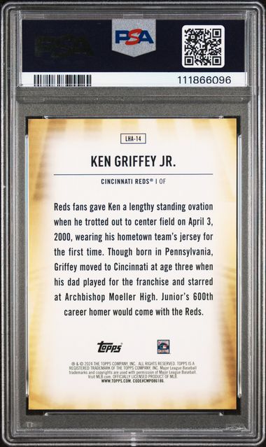2024 Topps Legendary Home Field Advantage Ken Griffey Jr. #Lha14 (Legend Home Field Advantage) Mint 9 back