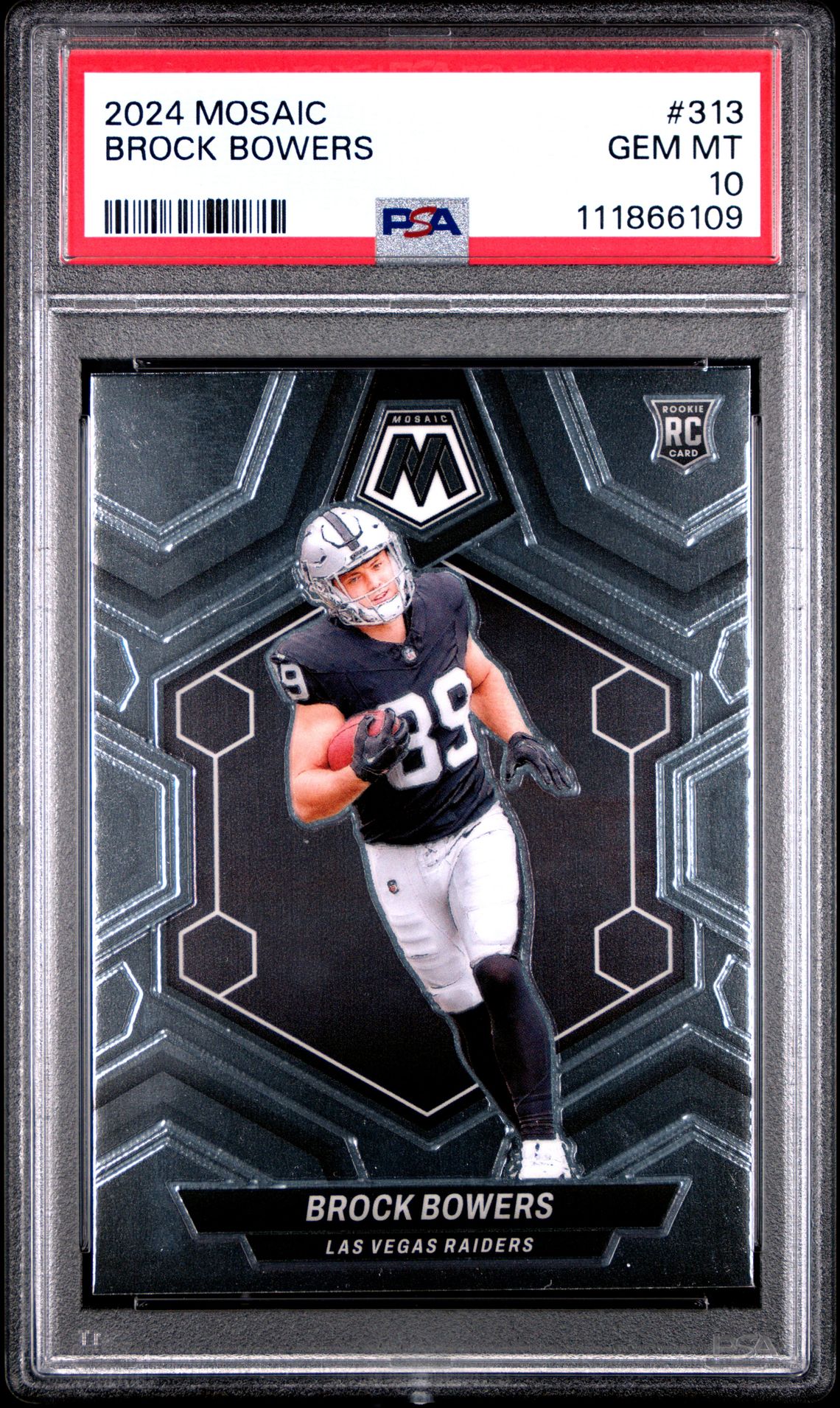 2024 Panini Mosaic Brock Bowers #313 Gem Mt 10 front