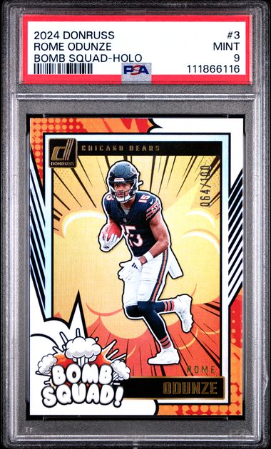 2024 Panini Donruss Bomb Squad Rome Odunze #3 (Bomb Squad-Holo) Mint 9 front