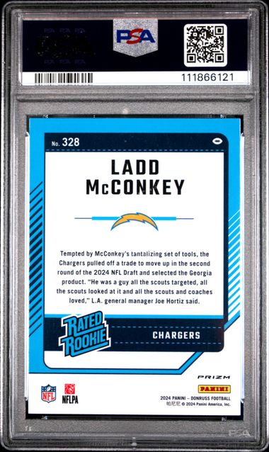 2024 Panini Donruss Ladd Mcconkey #328 (Optic Preview-Red Pandora) Gem Mt 10 back
