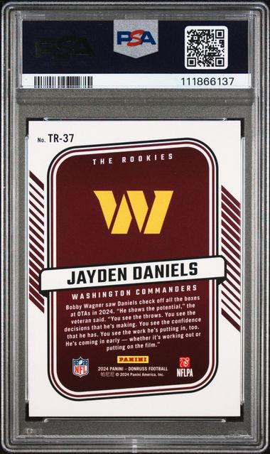 2024 Panini Donruss The Rookies Jayden Daniels #Tr37 Mint 9 back