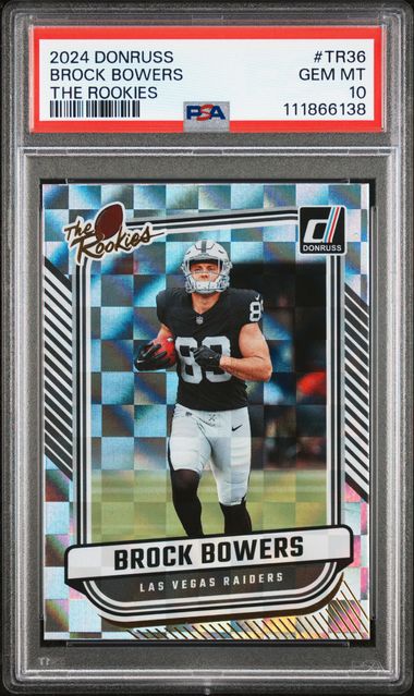 2024 Panini Donruss The Rookies Brock Bowers #Tr36 Gem Mt 10 front