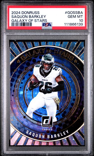 2024 Panini Donruss Galaxy Of Stars Saquon Barkley #Gossba Gem Mt 10 front