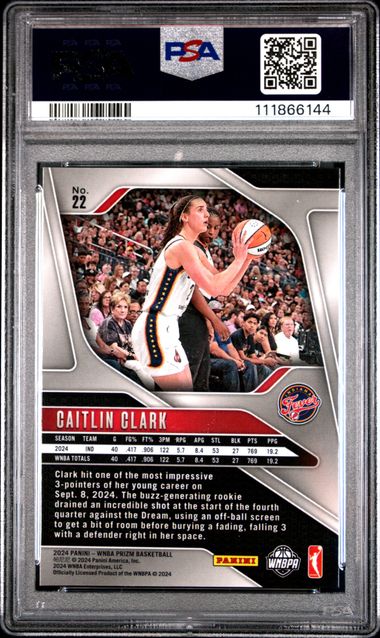 2024 Panini Prizm Wnba Caitlin Clark #22 Mint 9 back