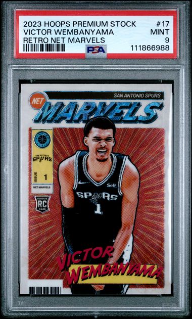 2023 Panini Hoops Premium Stock Retro Net Marvels Victor Wembanyama #17 Mint 9 front