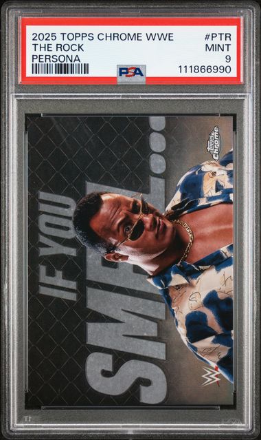 2025 Topps Chrome Wwe Persona The Rock #Ptr Mint 9 front
