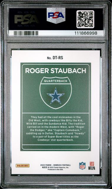 2022 Panini Donruss Downtown Roger Staubach #Dtrs (Downtown!) Mint 9 back