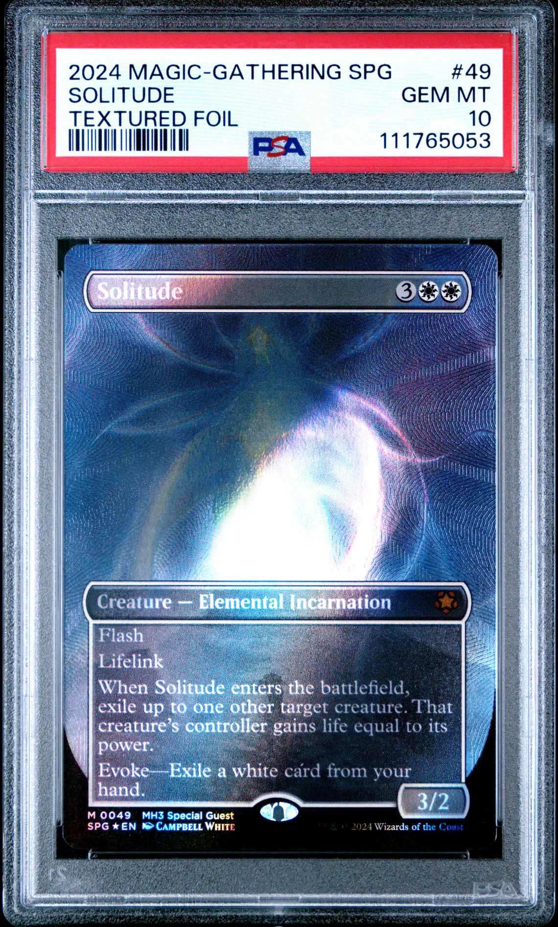 2024 MTG MAGIC THE GATHERING MODERN HORIZONS 3 SPECIAL GUESTS TEXTURED FOIL #0049 Solitude front