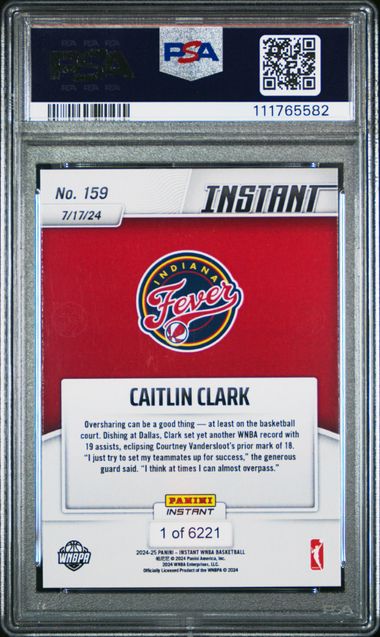2024 Panini Instant Wnba Caitlin Clark #159 Gem Mt 10 back