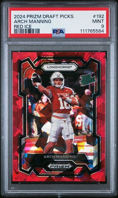 2024 Panini Prizm Draft Picks Arch Manning #192 (Red Ice) Mint 9 front