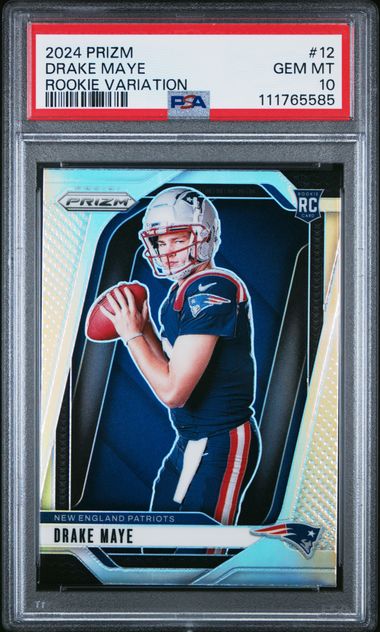 2024 Panini Prizm Rookie Variation Drake Maye #12 Gem Mt 10 front