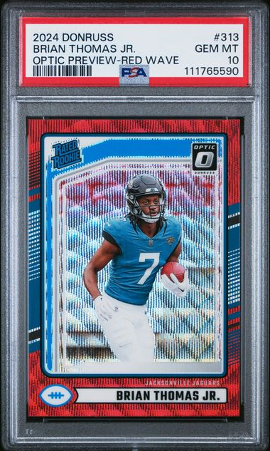 2024 Panini Donruss Brian Thomas Jr. #313 (Optic Preview-Red Wave) Gem Mt 10 front